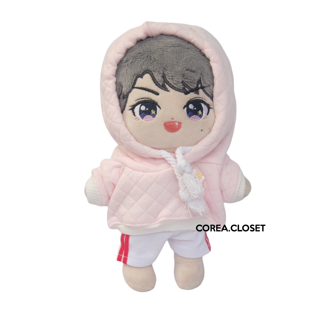 READY STOCK 20cm kpop doll clothes - Kirei Hoodie White Ver boneka seventeen straykids, super junior