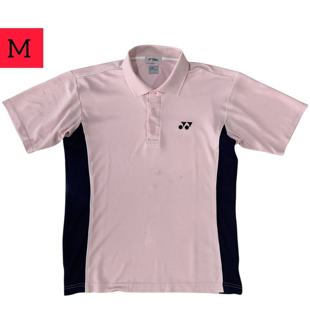 Kaos kerah olahraga badminton - tenis YONEX Made in Japan ( size M ) Soft Pink