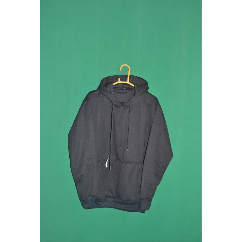 sweater hoodie polos HITAM tebal unisex