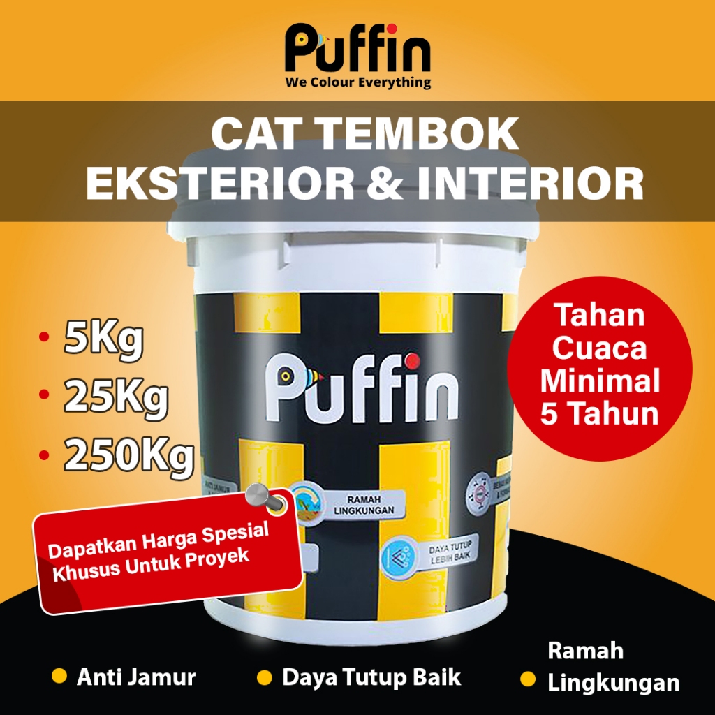 Puffin Paint cat tembok exterior puffin plus isi 25 kg