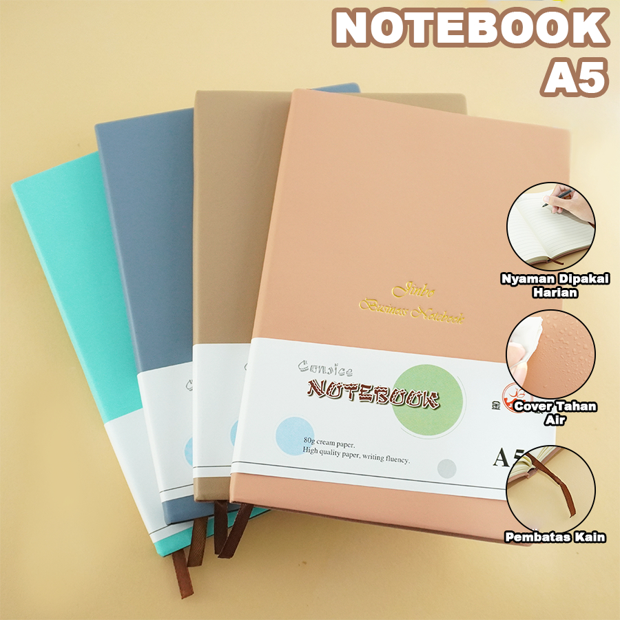 

Notebook A5 Kulit Sintetis – Cover Tahan Air, Kertas Tebal 80gsm, Ada PembatasPA-0206