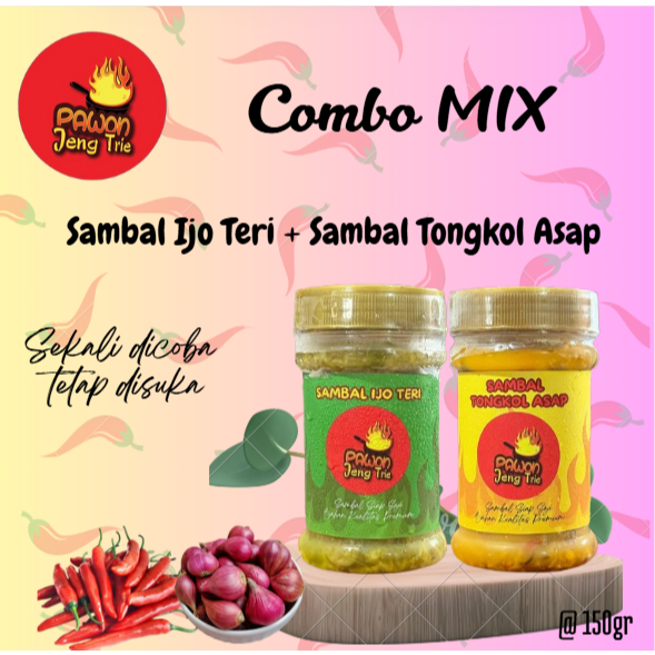 

Pawon Jeng Trie Combo Mix Sambal Teri Ijo + Sambal Tongkol Asap