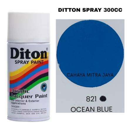 Pilox Cat Semprot Diton Spray Paint Ocean Blue 821 300CC Warna Biru Laut Glossy
