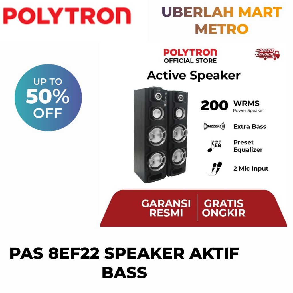 POLYTRON SPEAKER AKTIF BLUETOOTH POLYTRON PAS-8EF22 8 INCH