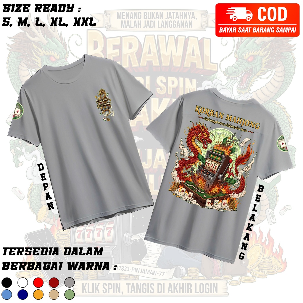 TSHIRT KAOS MAHJONG PRIA WANITA DEWASA / BAJU KAOS MAHJONG TERBARU / KAOS MAHJONG / KAOS DISTRO