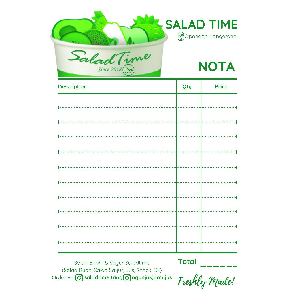 

CETAK NOTA LAUNDRY /FAKTUR 1ply 1/4 A4 1 Warna