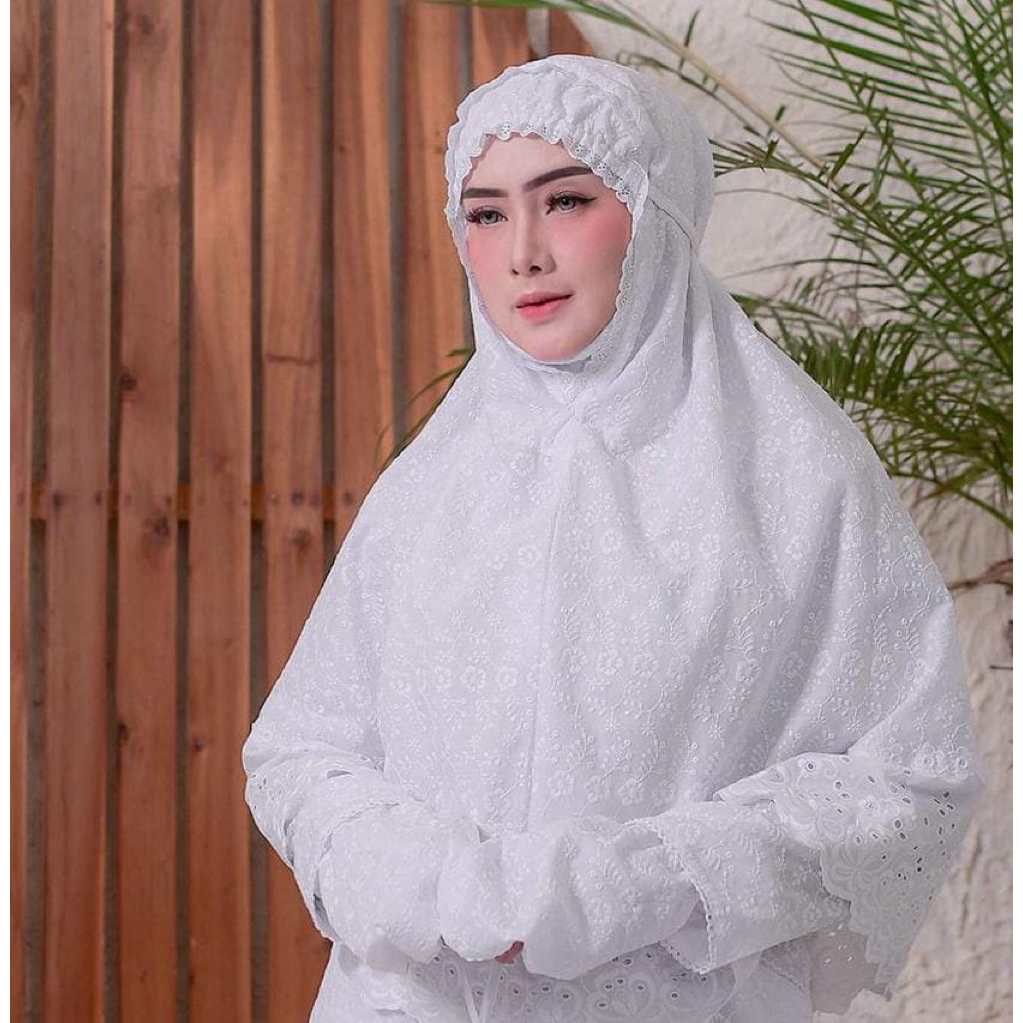 Bergo Haji /Jilbab Umroh, putih dan hitam katun premium