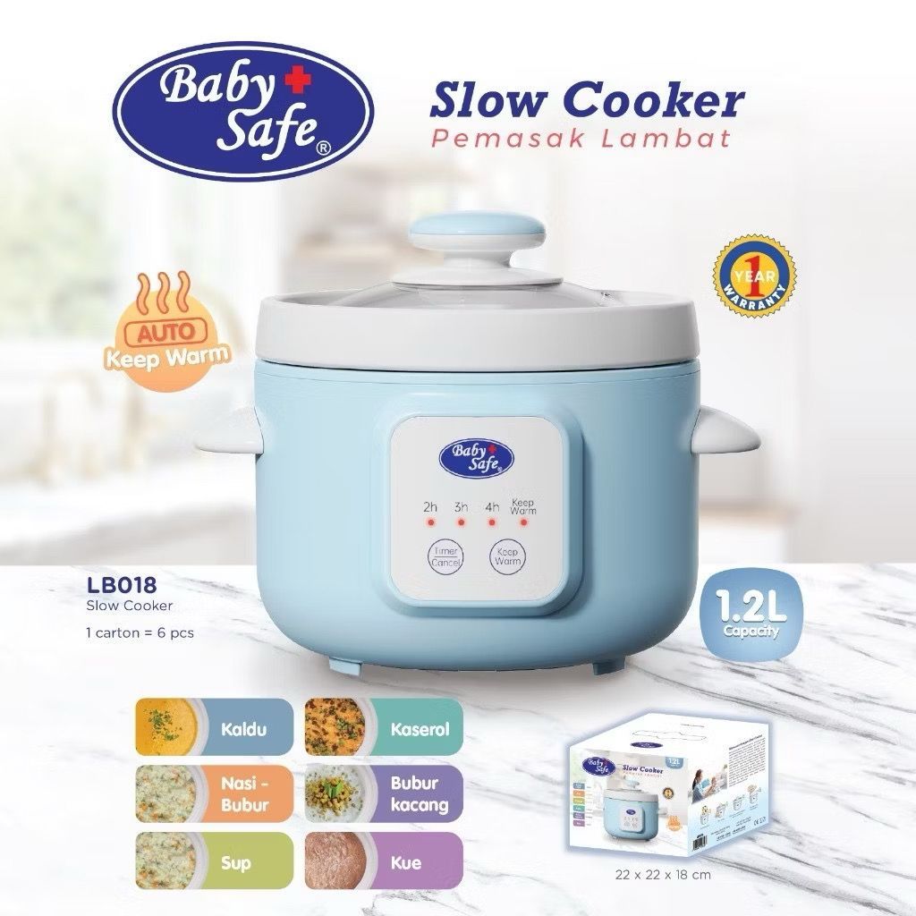 Baby Safe - Slow Cooker LB018 1,2L Panci Keramik Mpasi Bayi