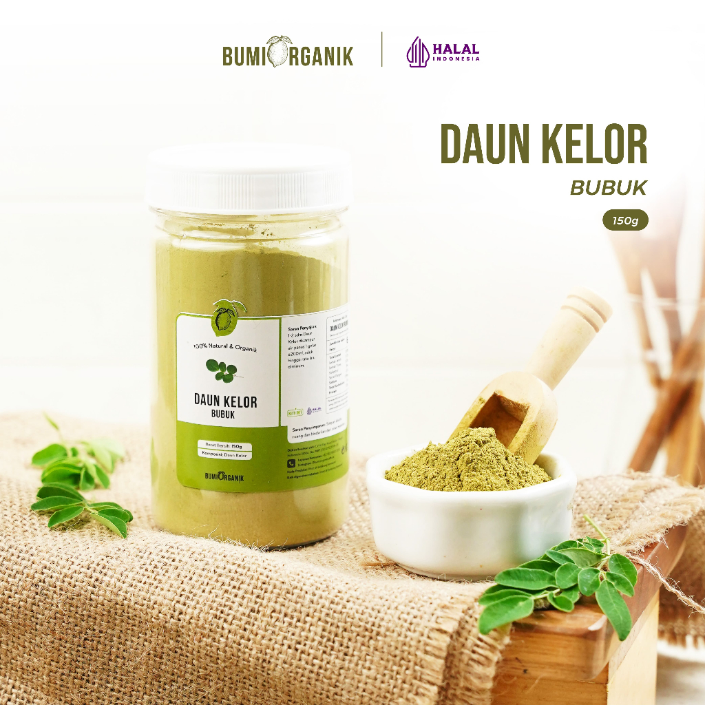 

BUBUK DAUN KELOR 150G DAUN KELOR ORGANIK SERBUK PREMIUM SUPER HALUS BUBUK POWDER MORINGA 100% ORIGINAL PURE ORGANIC NUTRIFARM / BEORGANIK / DARI BUMI / SAFIYA / GALLEO