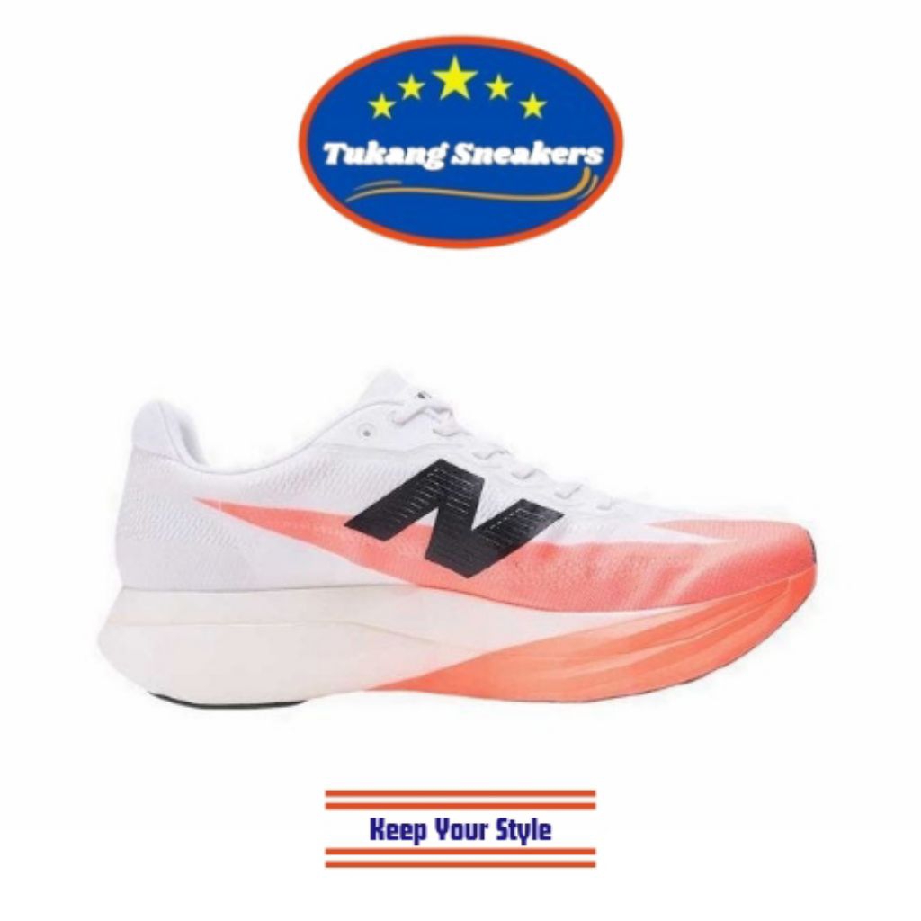 Sepatu Lari Pria New Balance Fuelcell SC Elite v5 White Red NEWMRCELLR5