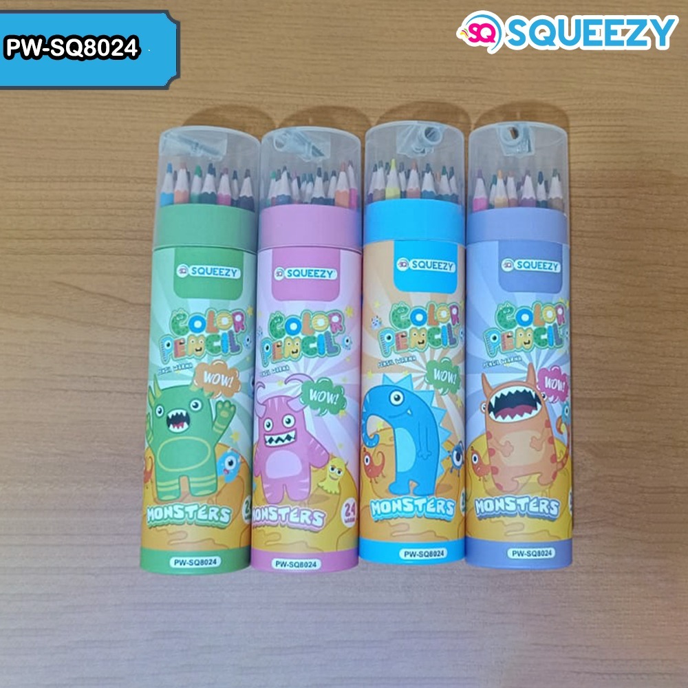 

Pensil Warna Tube Squeezy 1 Set 24 Warna + Serutan / Color Pencil 24