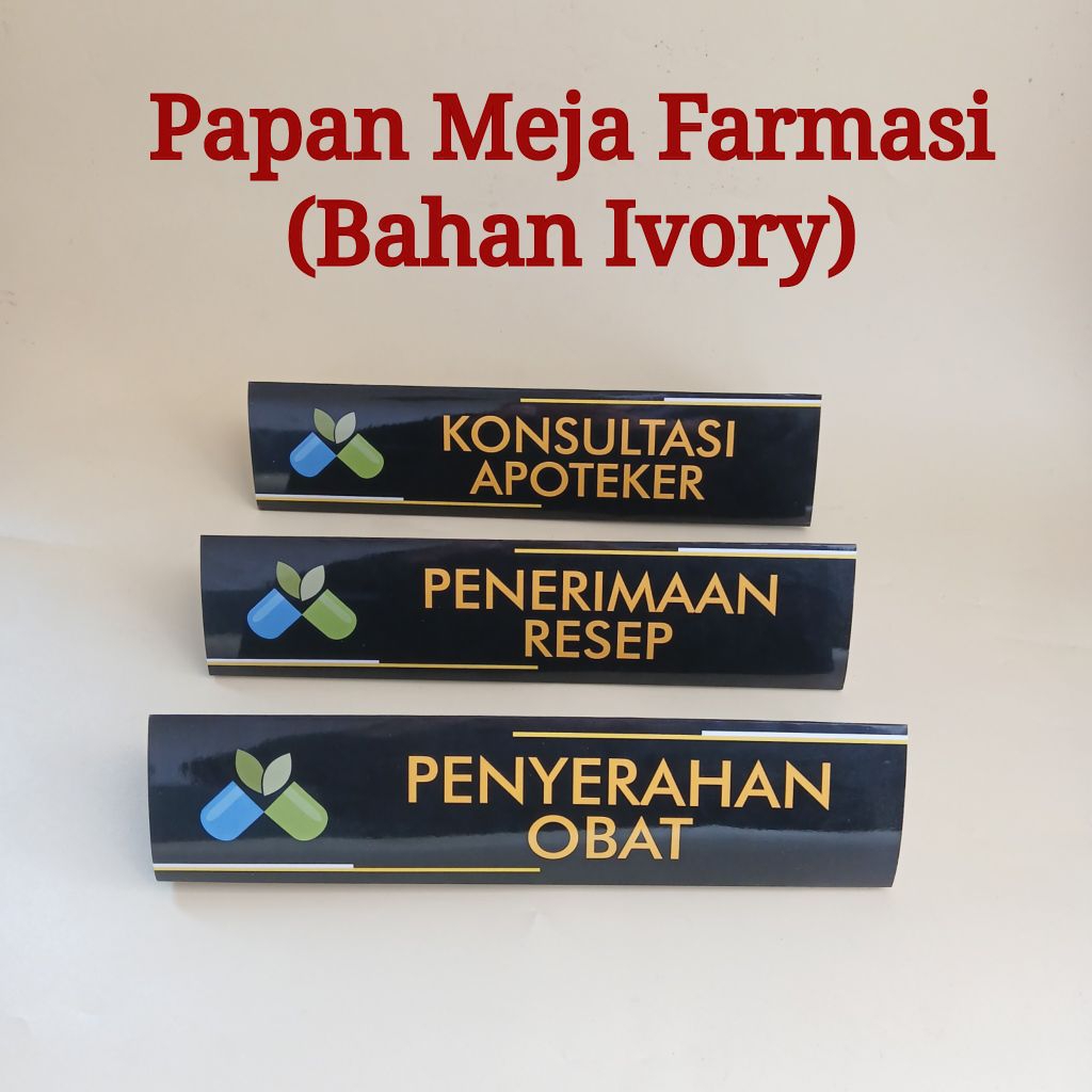 

Paket Papan Meja Farmasi - Papan Meja Penyerahan Obat, Penerimaan Resep, Konsultasi Apoteker - Ivory