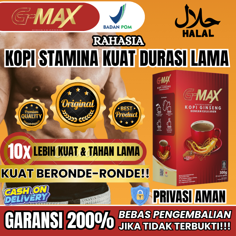 

G-MAX Minuman Kopi Gingseng Penambah Stamina Pria Durasi Tahan Lama Original Halal
