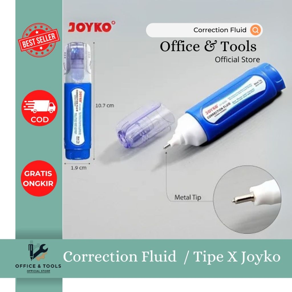 

Tipe X Joyko CF-S209 Correction Fluid Ujung Metal Cairan Koreksi Cepat Kering Office & Tools