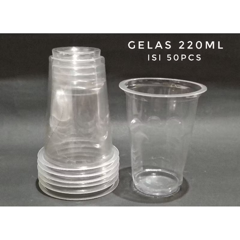 gelas Kopi / gelas plastik kopi 220 ml isi 50 cup