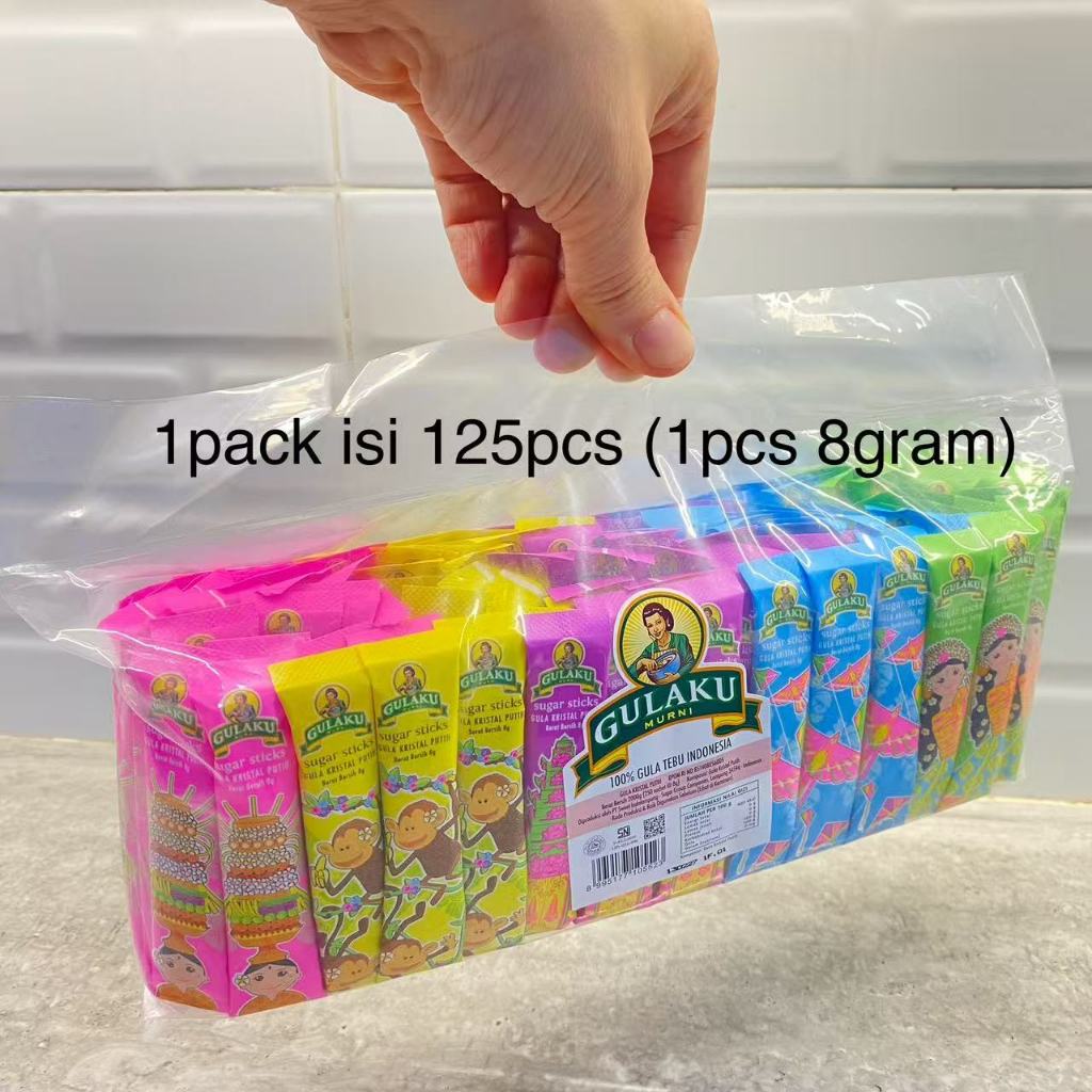 

GULAKU STIK 125 PCS X 8 GR / GULA SACHET / GULAKU STICK / GULAKU PREMIUM / GULA SASHET / GULAKU