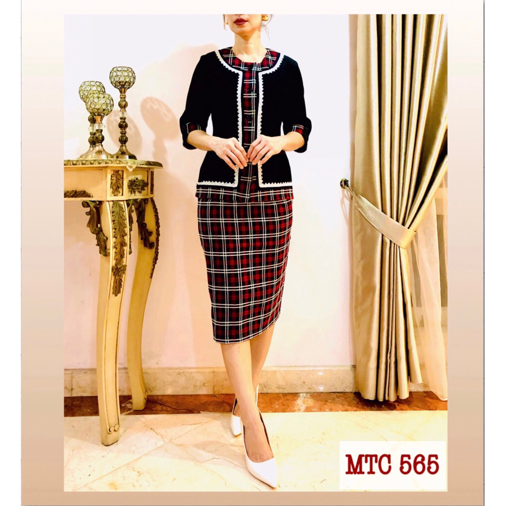 Setelan rok blazer wanita. Setelan blazer wanita dengan rok. Setelan blazer wanita motif. Set Blazer