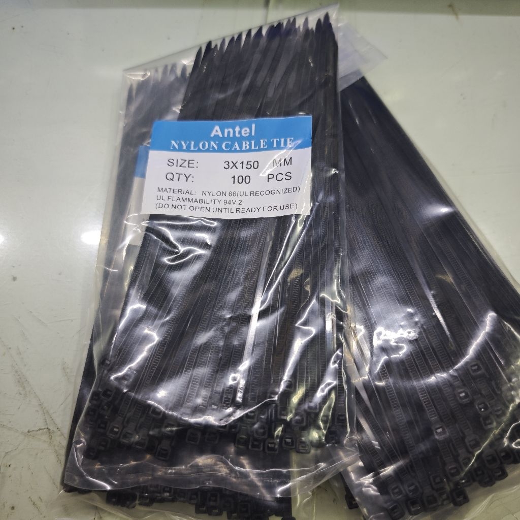 

Kabel Ties HITAM 15cm ANTEL isi 100 Tie Pengikat 15 cm 150mm tis kecil