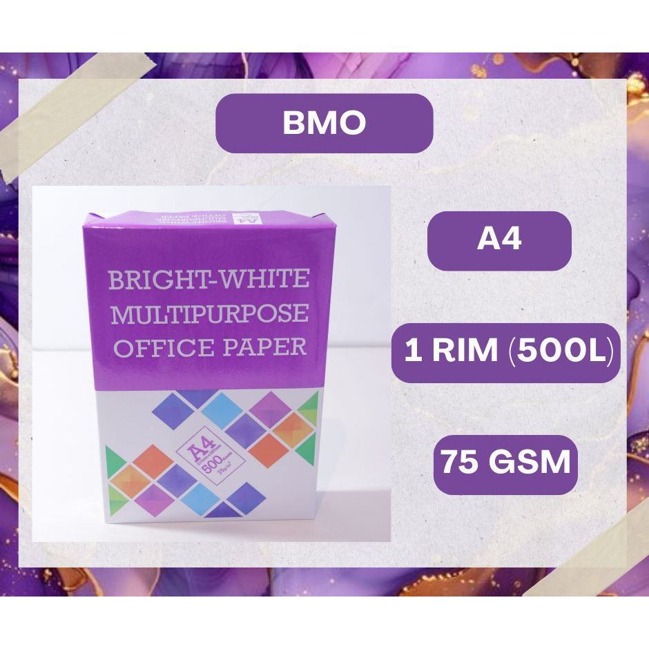 

BMO (Bright-White Multipurpose Office Paper) Kertas HVS A4 75 gsm (Isi 500 Lembar)