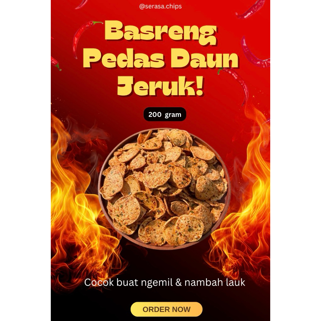 

Serasa Chips | Basreng Pedas Daun Jeruk | Toples 1300ml | Camilan Gurih & Pedas