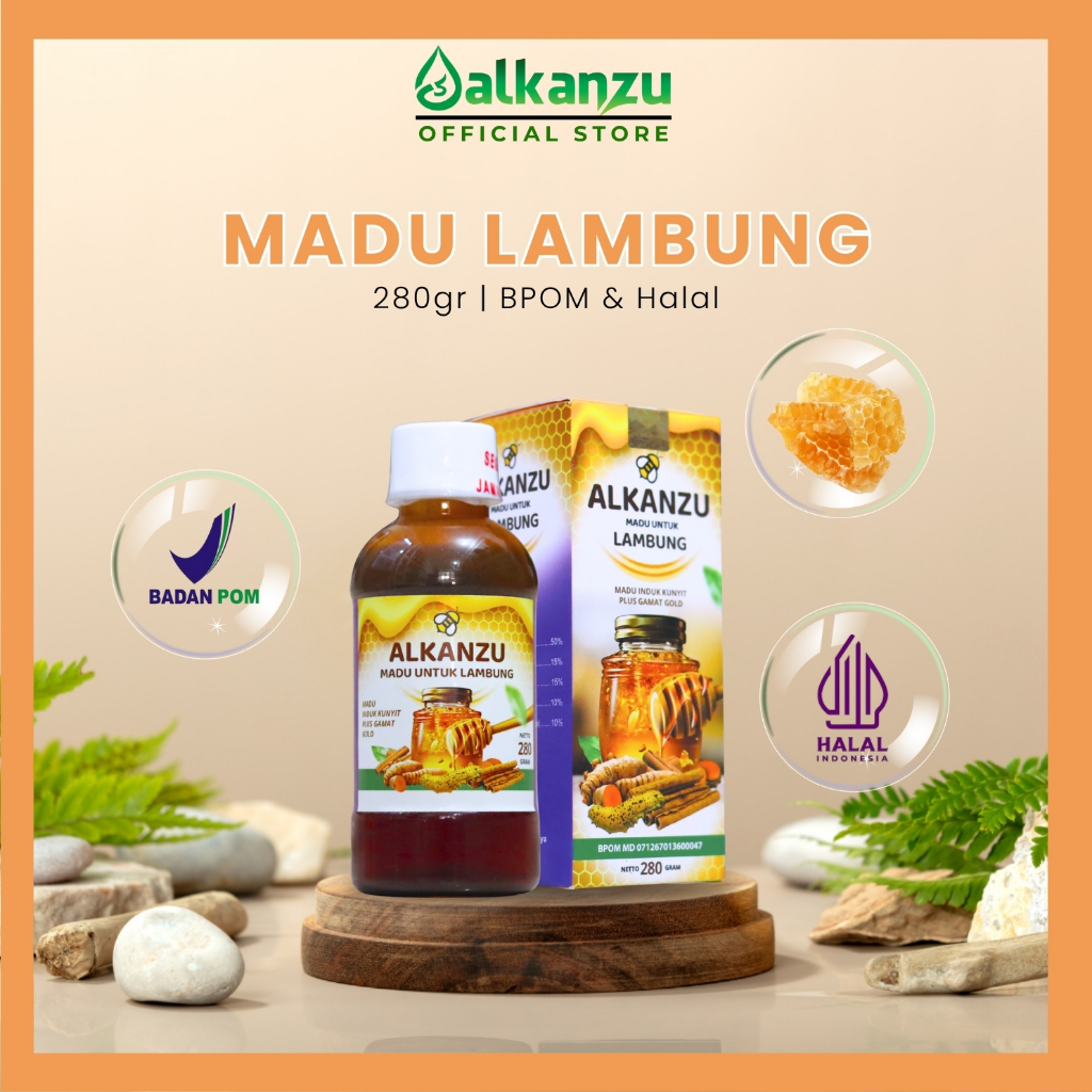 

ALKANZU MADU LAMBUNG - Madu plus temulawak kunyit kayu manis dan gamat