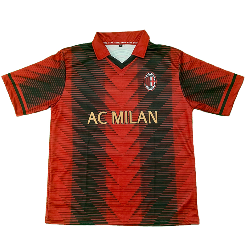 Jersey Club AC MILAN Fantasy Retro Vintage Merah Hitam Anti UV Full Printing Sublimasi