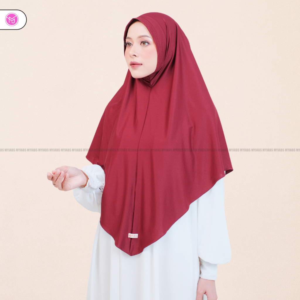 Hijab Instan Malay Non Pet Non Tali Jersey / Jilbab Bergo Syria Polos Jersey