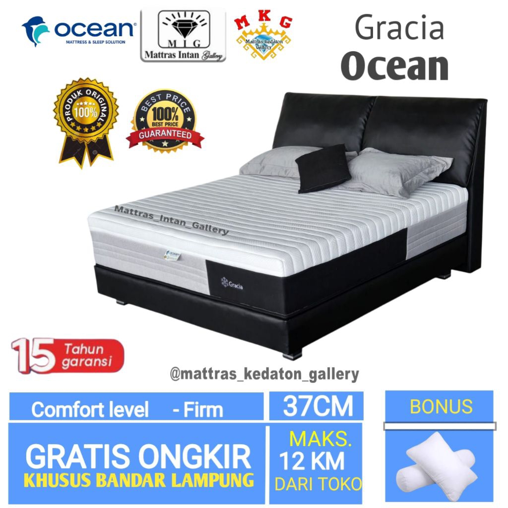 Kasur Ocean Springbed Gracia kasur orthoepdic T37 Cm - kasur spring bed ocean Spring bed size 160 - 