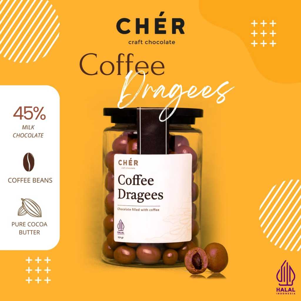 

Cher Coffee Dragees / Bean Kopi Lapis Coklat