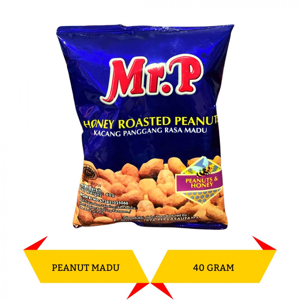 

MR.P Honey Roasted Peanuts 40 Gr Kacang Rasa Madu / Honey Roasted Peanuts