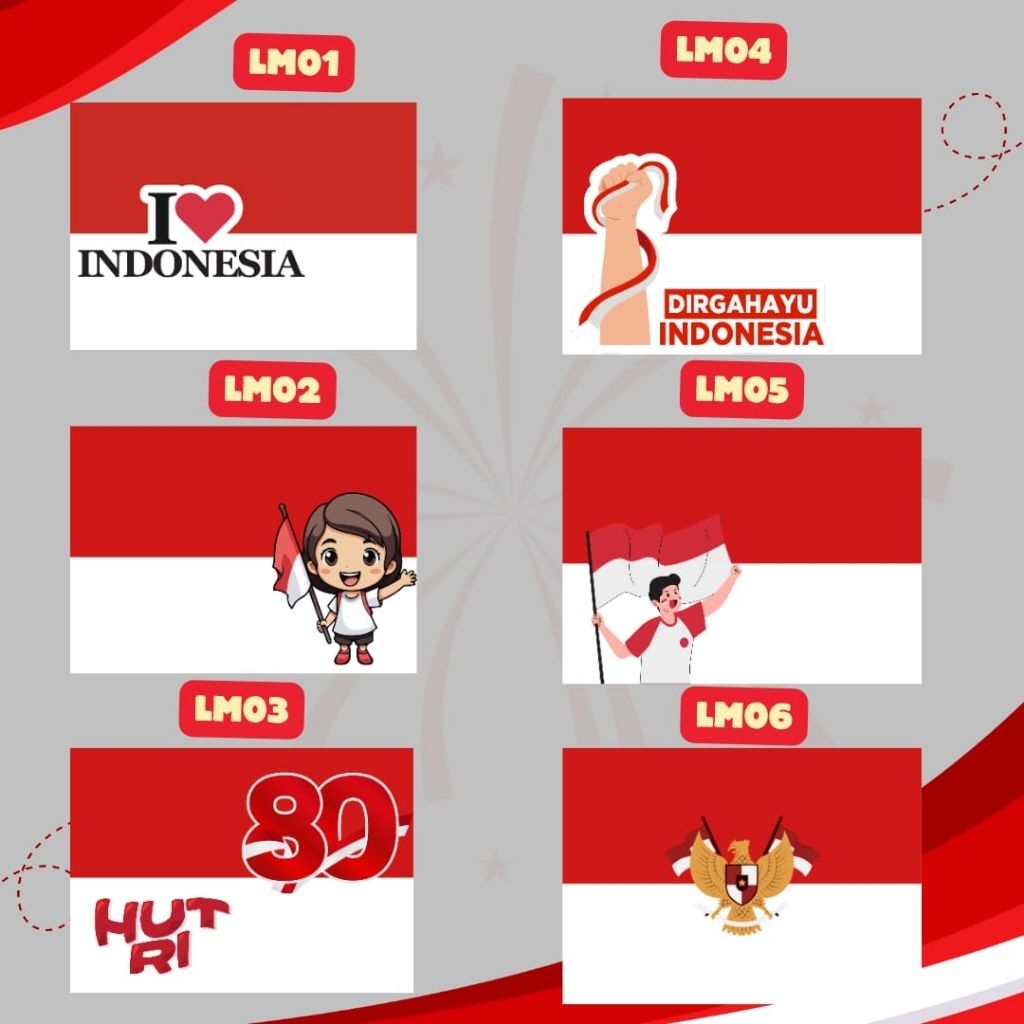 

50 LMBR STICKER TEMPEL UNTUK DI PIPI SPESIAL HARI KEMERDEKAAN STICKER MERAH PUTIH