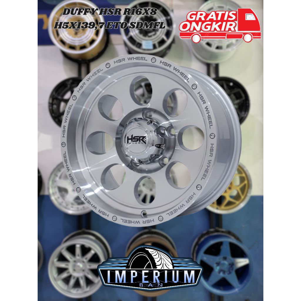 Pelek Mobil Offroad R16 Lubang 5 Pcd 139,7 velg Mobil Feroza Taft Escudo Jimmy Katana Vitara