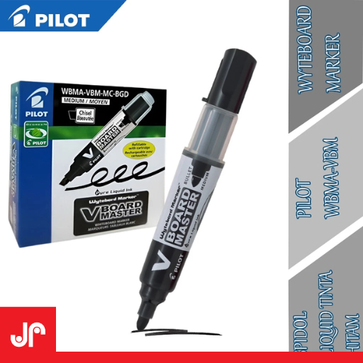 

PILOT VBOARD MASTER WHITEBOARD WBMA BULLET BLACK / SPIDOL PILOT WYTEBOARD HITAM / SPIDOL PAPAN TULIS