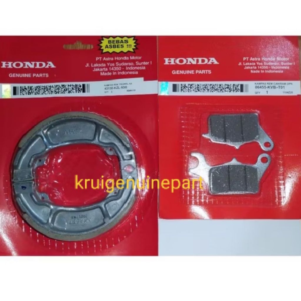 1set kampas rem depan belakang Honda beat, Scoopy 2020 ke atas