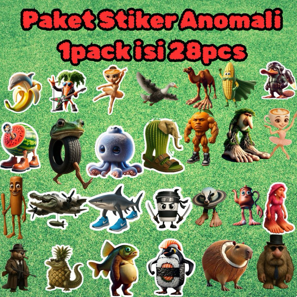 

Brainrot | Stiker Anomali | Sticker Tung Tung Tung Sahur | Ballerina Capucina | Brr Brr Patapin | Bombardilo Crocodilo | 1 pack isi(28pcs)