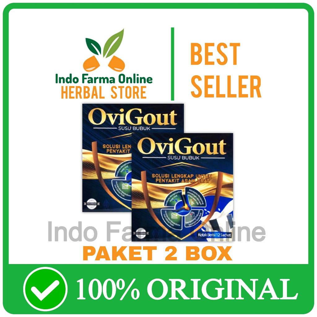 

2 Box Ovigout Milk Susu Obat Asam Urat Nyeri Sendi Kolestrol Original Asli
