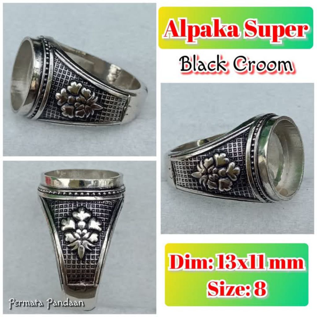 ring emban batu akik dan permata alpaka super alpaka bakar.42