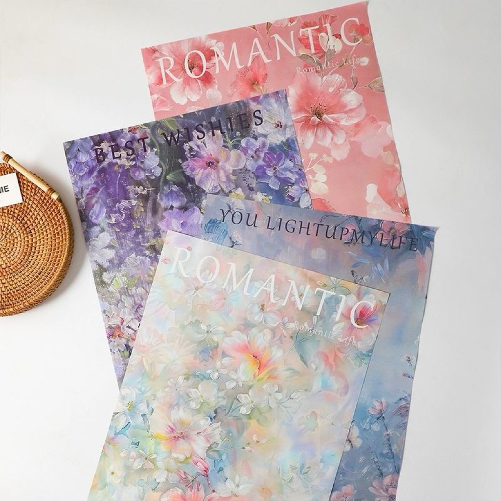 

[5 LEMBAR] Kertas Buket Cellophane Korea | Flower Wrapping Paper | Kertas Buket Bunga | You Light Up My Life | Best Wishes | Romantic | Hiasan Dekorasi