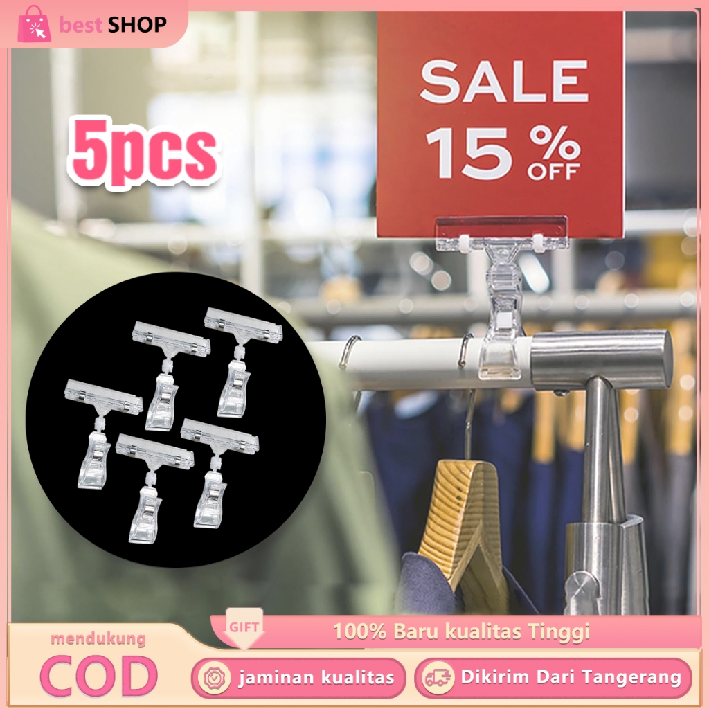 

5pcs Jepitan Harga Price Tag Holder Transparan Obral Penjepit Untuk Display Produk Promosi