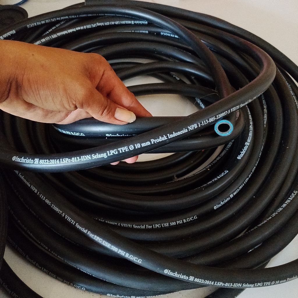 Selang Gas LPG TPE 3Lapis PSI 500 inchristo Harga Per 1.8Meter