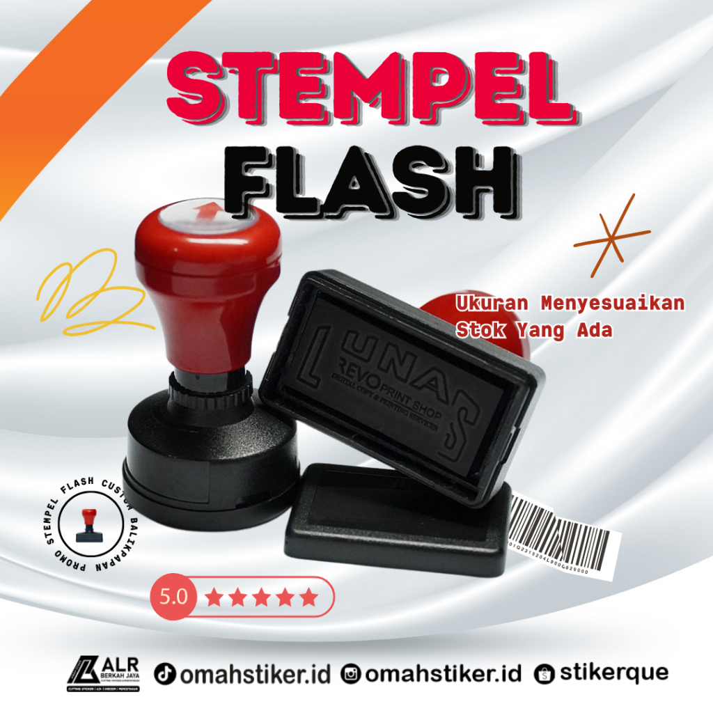

PERCETAKAN OMAH STIKER - STEMPEL FLASH WARNA KOTAK CUSTOM