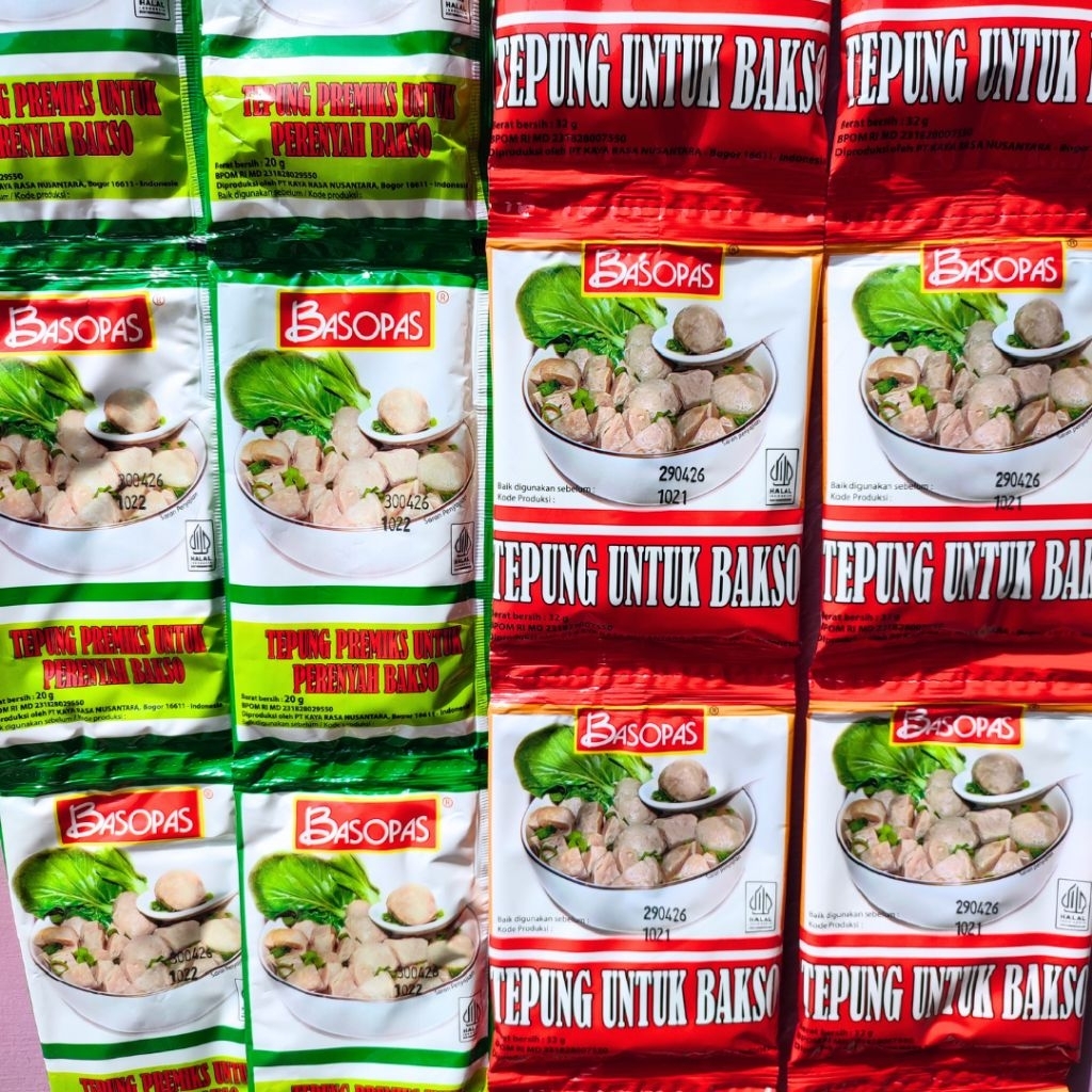 Basopas Tepung Bumbu Bakso Bubuk Sachet - Tepung Bakso & Tepung Premiks Bakso | Renceng & Pack