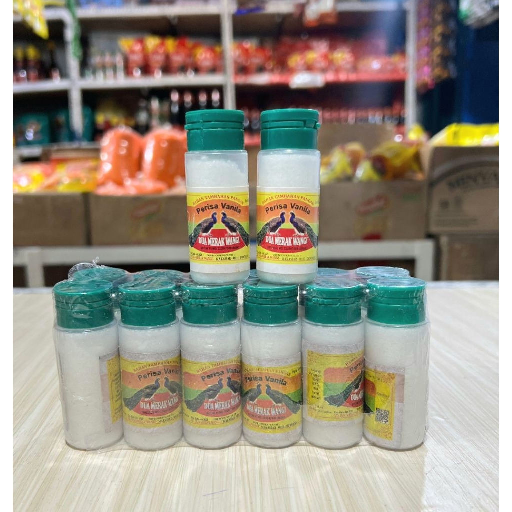 

Perisa Vanila Bubuk Merk Dua Merak Wangi 30 gram