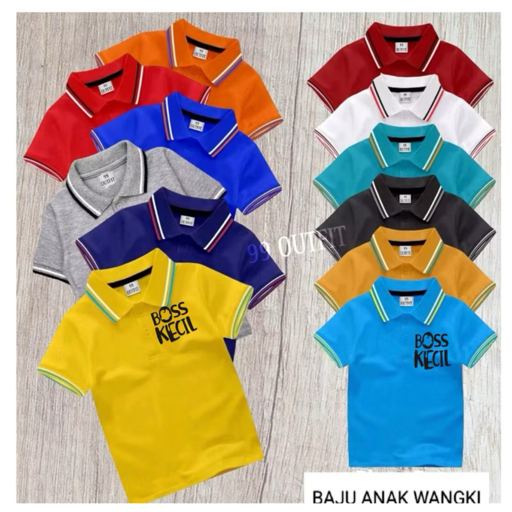 KAOS KERAH WANGKY ANAK USIA 2-10 TAHUN MOTIF BOSS KECIL BISA COD/BAJU POLO ANAK TANGAN PENDEK