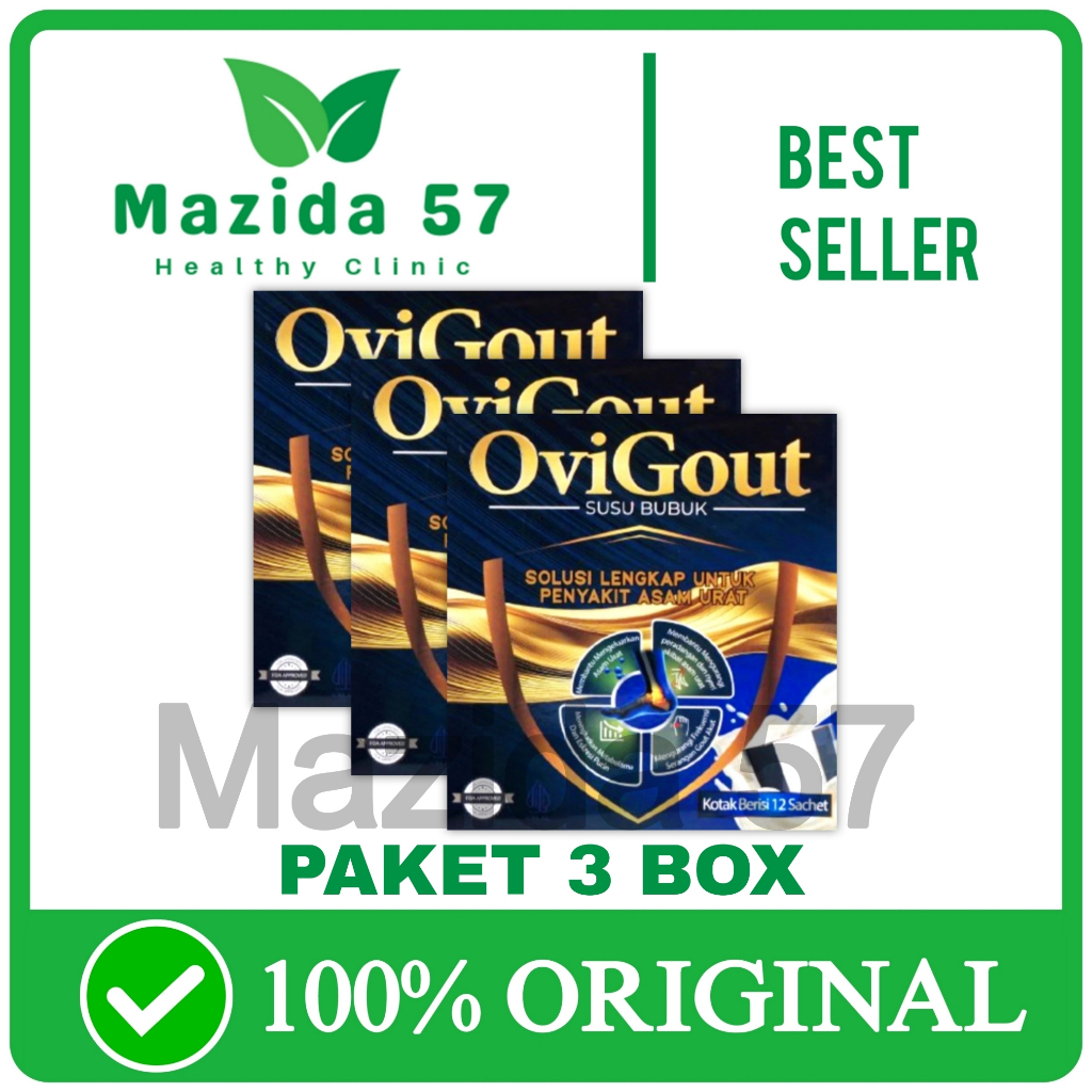 

3 Box Ovigout Minuman Susu Atasi Asam Urat Nyeri Sendi Kolesterol Secara Alami 100% Herbal Original BPOM