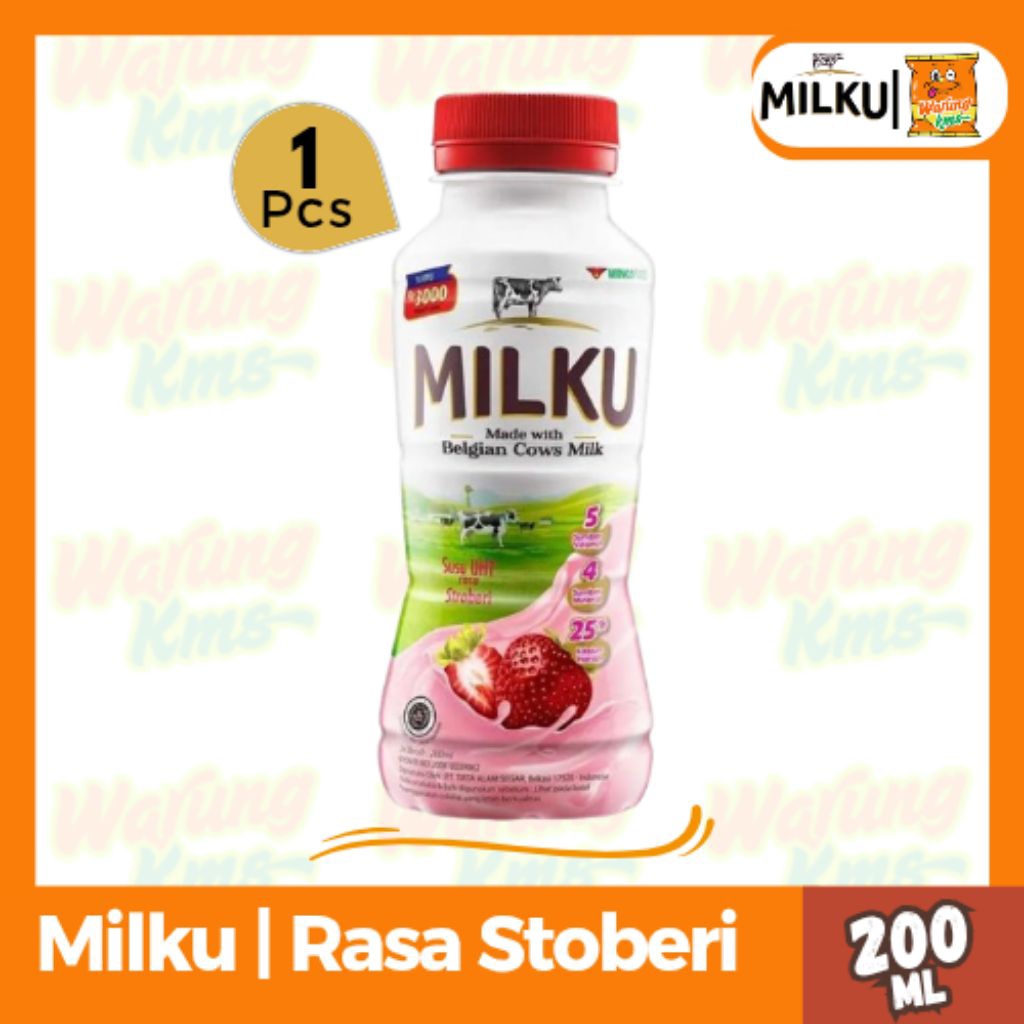 

MILKU Rasa STROBERI Minuman Susu UHT @200ml