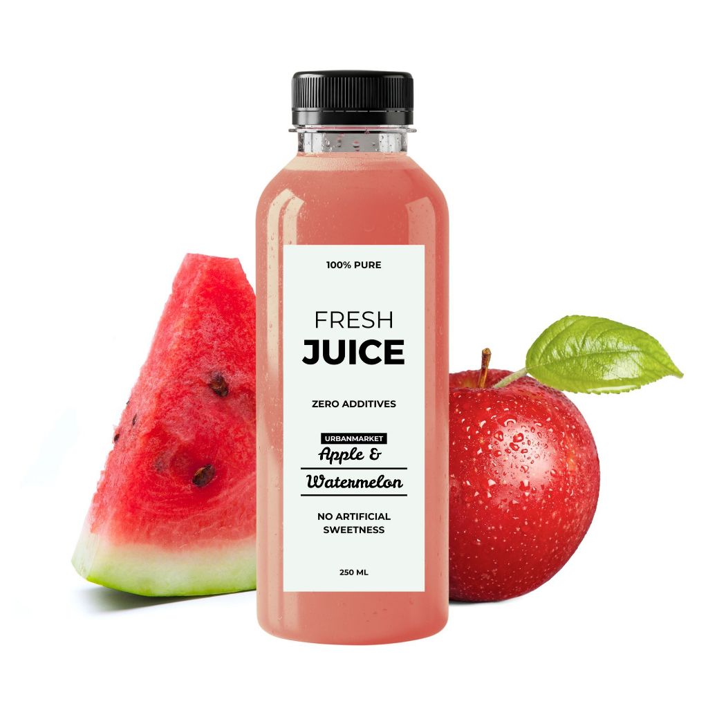 

Jus Apel Semangka Segar Cold Pressed 250 ml – 100% Buah Asli, Murni Tanpa Gula Tambahan