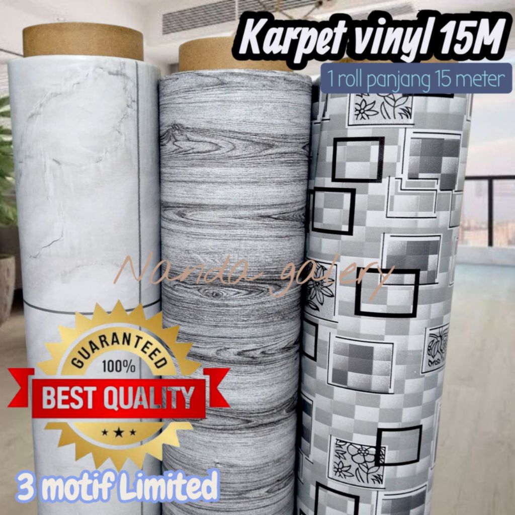 PERLAK LANTAI VINYL/KARPET VINYL 1ROLL PANJANG 15M