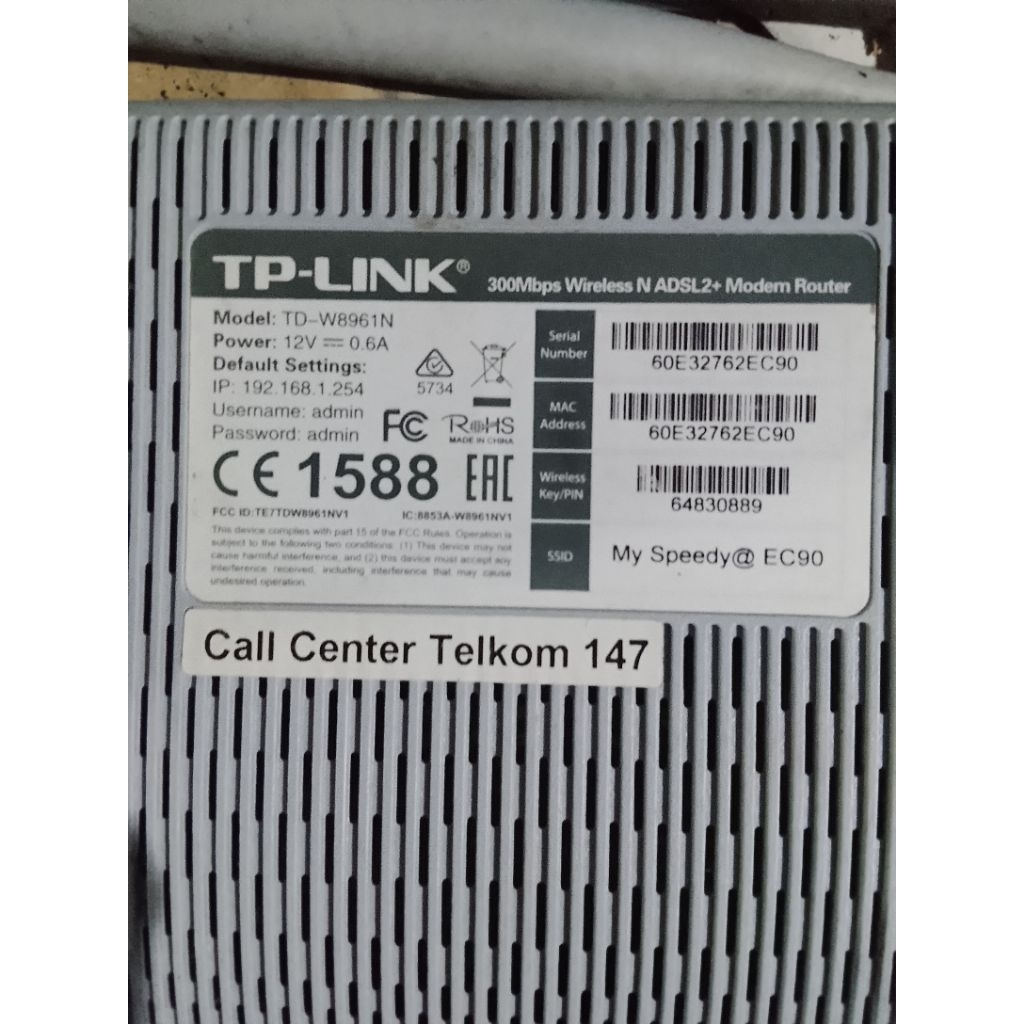 Modem Router TP-LINK second+kabel LAN