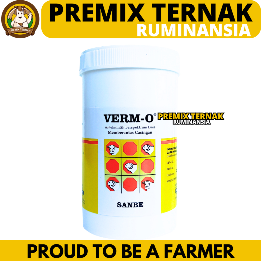 VERM O 12 BOLUS (1 TOPLES KECIL) SANBE - Obat Cacing Ampuh untuk Sapi Kerbau Kuda Spektrum Luas